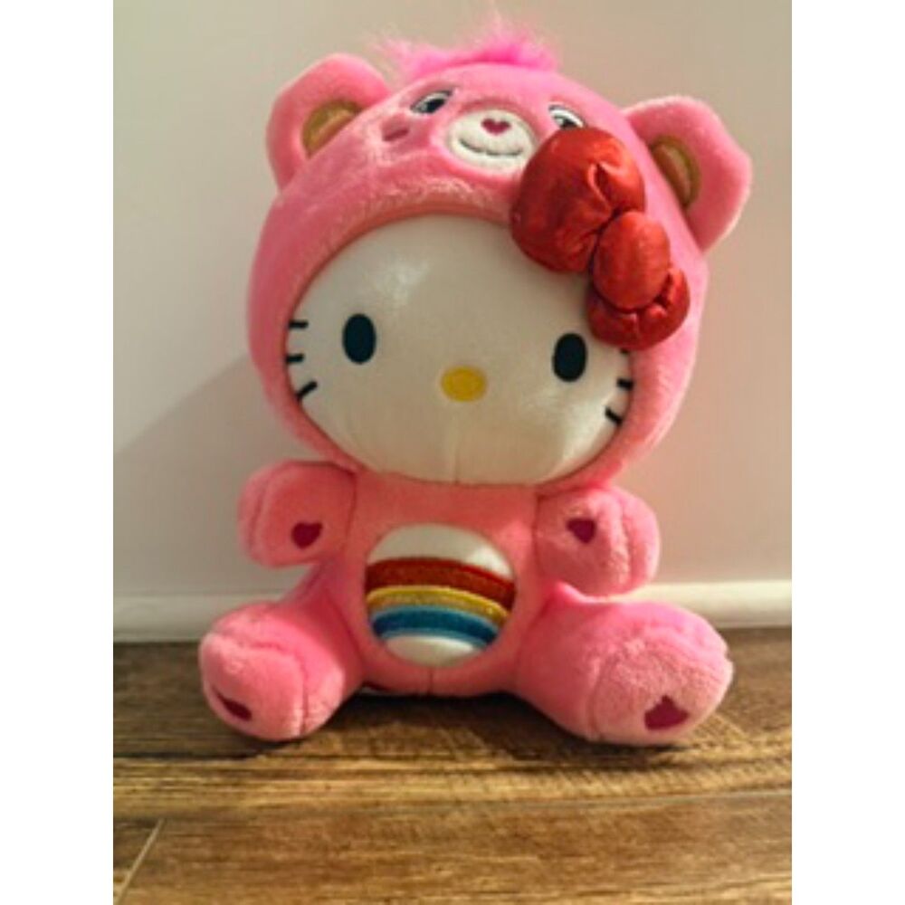 Hello Kitty x Care Bears Cheer Bear Plush – Pink Rainbow Sanrio